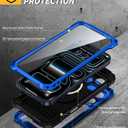 Lanhiem for iPhone 17 Pro Metal Case with Kickstand, Compatible with MagSafe, Built in Tempered Glass Screen Protector, Heavy Duty Shockproof Rugged Phone Cases, Full Body Tough Cover 6.3"(Blue)