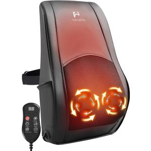 Electric Back Massager with Heat for Office Chair - Shiatsu Deep Kneading Massage Pillow, Adjustable Strap, Christmas Gifts for Dad Mom Men Women