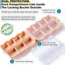 14 Grids Travel Pill Organizer Box with 415-Pcs Medicine Name Labels - Pocket Daily Pharmacy Case Container Kit - Travel Medication Holder Dispenser for Fish Oil Vitamin Supplement Storage - Pink