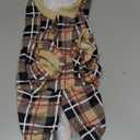 EXPAWLORER Plaid Dog Hoodie - British Style Warm Dog Sweater Shirt with Leash Hole,Pitbull Clothes Outfits,Winter Coat Apparel for All Breeds Puppy Girl Boy-Cat Apparel (Medium, Beige)