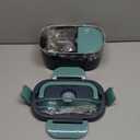 SOHIDA Electric Lunch Box Food Heater, 80W Portable Warmer for Car Truck Work with 304 Stainless Steel Container, 12V/24V/110V Green Heated Lunch Box Suitable for Ideal Driver/Work/Gift