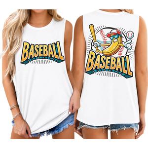 Baseball Mom Shirts for Women:Baseball Graphic Tank Tops Game Day Vest Top (XL)