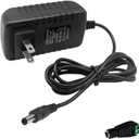 DC 24V 1A Power Supply Adapter 24W AC Adapter 100-240V 50-60Hz to DC 24 Volts 1Amp 4.6ft Power Cord Transformer with 5.5mm X 2.5mm/2.1mm US Plug for DC24V 1A LED Strip Light CCTV Camera