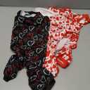 Weewooday 3 Piece Dog Pajamas Dog Bodysuit & Jumpsuit Set, Heart Pattern Puppy Clothes for Puppy & Cat (M(fit 5.5-7.7lbs))