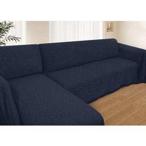 HOMERILLA Sectional Couch Covers for Sectional Sofa L Shaped Sofa Cover Blanket 2 Pieces L Shape Furniture Protector for Pets Dogs(Midnight Blue, Large)