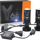 YSY 2Pcs H4/9003/HB2 LED Headlight Bulbs with Mini Projector Lens Canbus Hi/Lo Beam Solve Astigmatism Problem 16000lumens LED Headlight Kit for Headlight Retrofits or Fog Lamp Upgrade