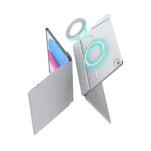 Nillkin for iPad 11th A16 2025 | 10th Gen Adhesive Magnetic Keyboard Book Cover | Magic Ease | Kickstand | Smart Touch pad | with Magnetic Wall Mount | Detachable Keyboard Case for iPad 10.9’’ (Grey)