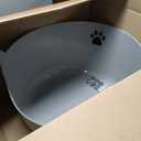 High Sides Low Entry Large Litter Pan (21.6x21.6x13.1 Inches), All-in-One Easy to Clean Plastic Litter Box for Kittens, Elderly & Large Cats, Doubles as Stylish Cat Bed, Grey