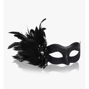 Masquerade Mask for Women Venetian Party Mask Costume Mask with Feathers for Cosplay, Halloween Prom Ball Decor