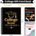 Zhanmai College Gift Card Book 7 x 5 Inch Graduation Gift Card Book 2026 College Survival Booklet Organizer Leaving Home High University School Birthday Care Package Cash Holder(Black Gold)