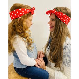 Mommy and Me Matching Cotton and Spandex Stretch Tie Headbands  