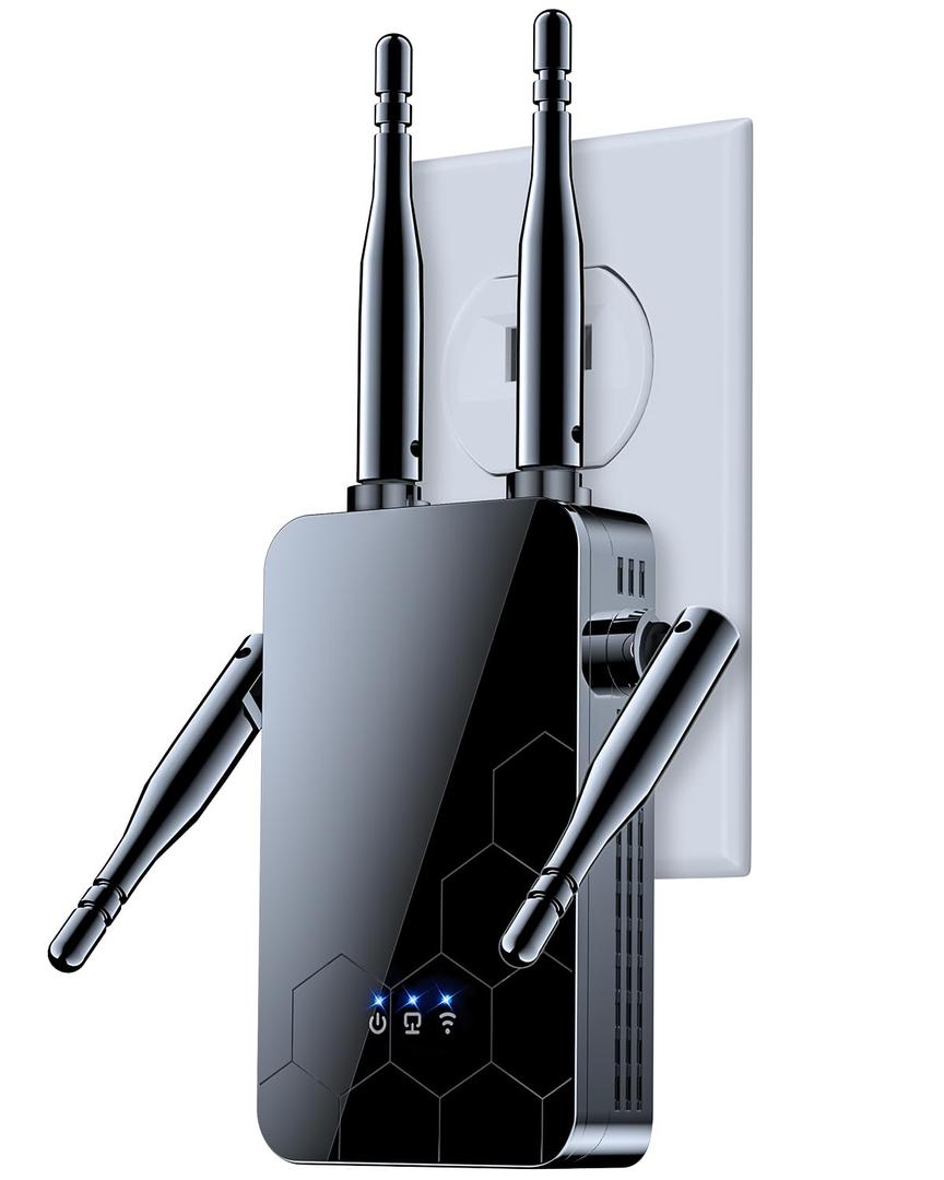 2025 WiFi Extender Internet Booster, Long Range Repeater Wireless Routers Amplifier, Mesh Wi-Fi 80% Faster, Broader Than Ever, Support More Network Devices at Home, 1 Tap Setup