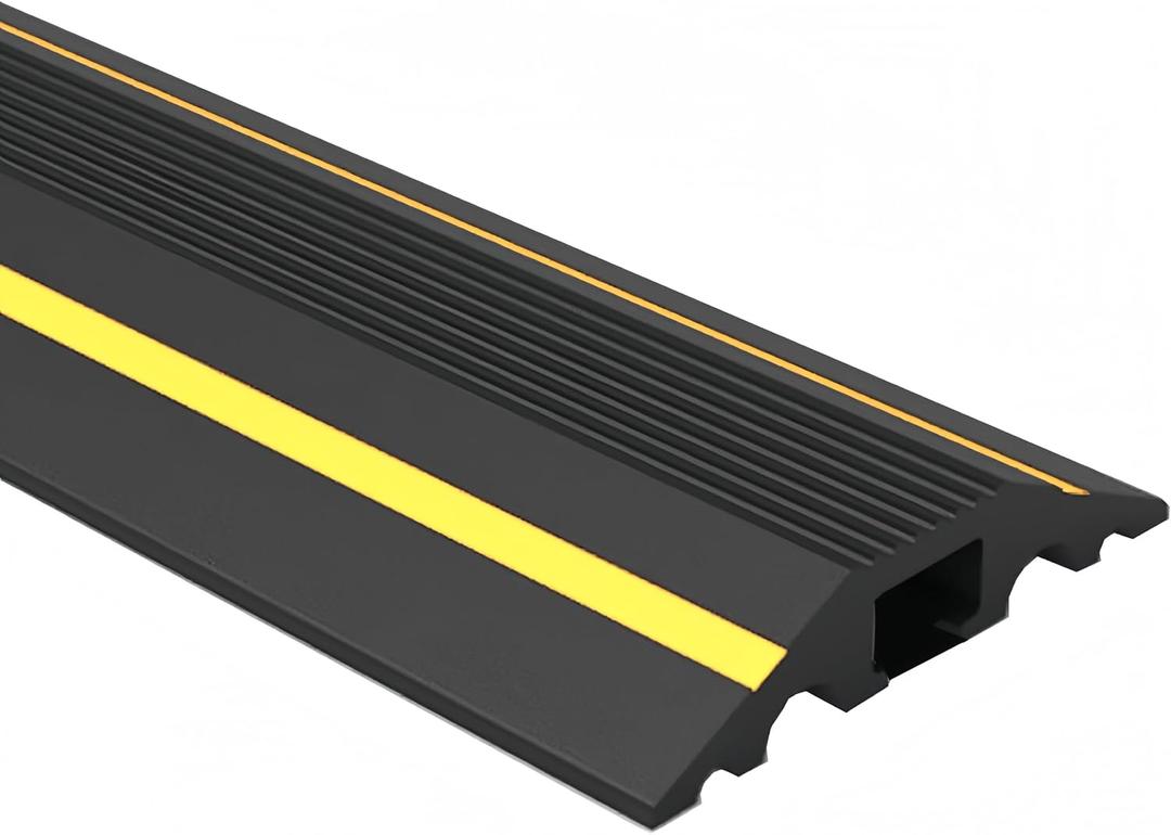 6FT Floor Cord Cover-Cord Cover Floor,Power Cable Protector Soft Extension Floor Cable Cover to Organize and Protect Wire on Floor, Electrical Cord Covers for Floor (6ft) (5 Channel-6ft)