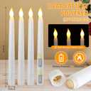 Baquler 50 Pcs 8.5 Inch LED Flameless Taper Candles Bulk Battery Operated Taper Candles Flickering Candlesticks for Wedding Church Valentines Day Table Decoration