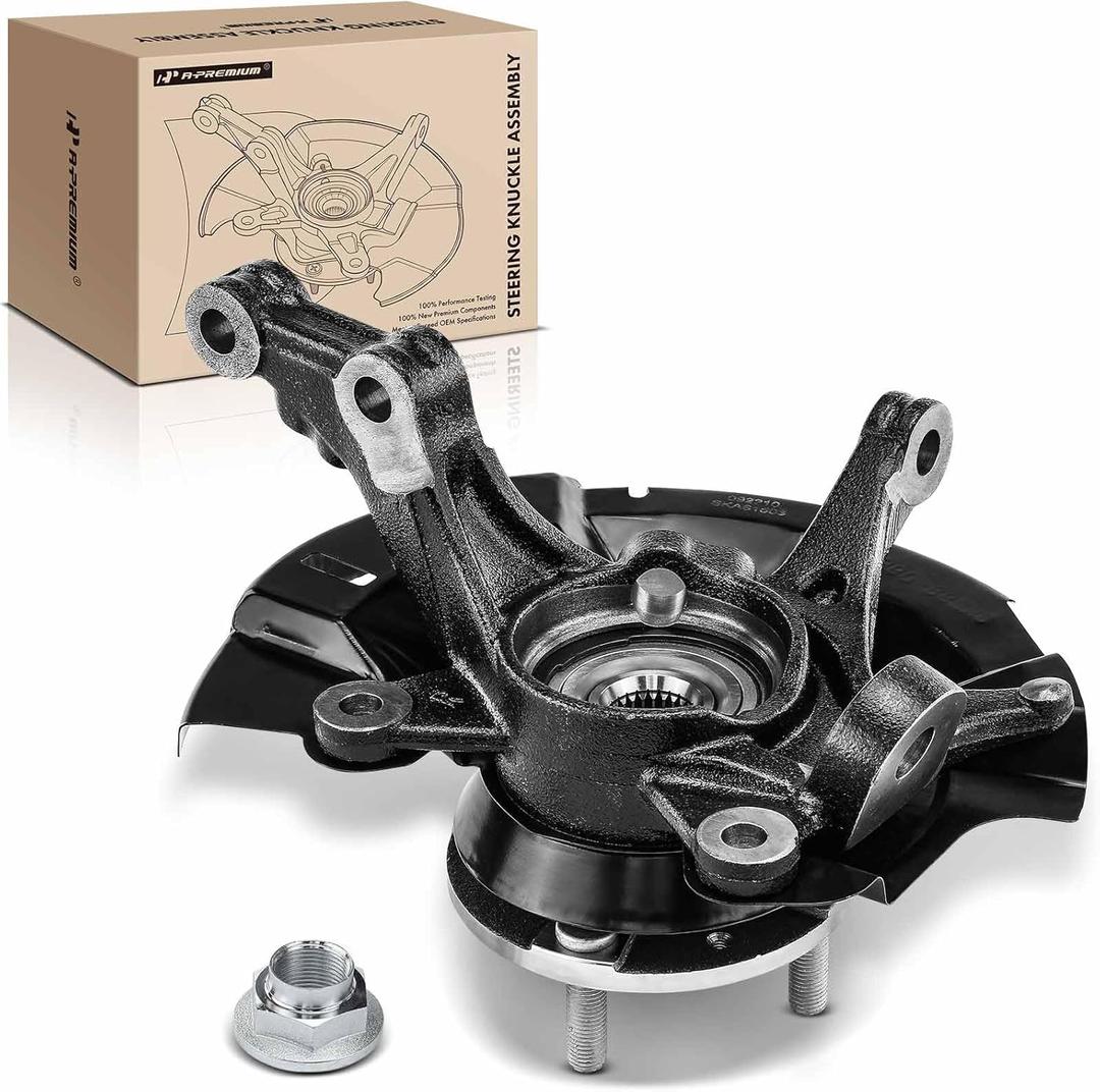 A-Premium Front Right Steering Knuckle & Wheel Bearing Hub Assembly Compatible with Hyundai Accent 2014-2017 & Dodge Attitude 2014, Passenger Side
