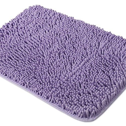 Lavender Bathroom Rugs 17"x24",Chenille Bath Mats,Absorbent and Washable Bath Rug Non-Slip, Extra Soft Rugs for Bathroom Floor,Tub,Shower and Sink