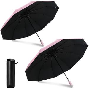 UV Protection Umbrella for Rain Sun Umbrellas Windproof Anti-Rebound UPF 50+ UV Travel Umbrella Compact for Women Men