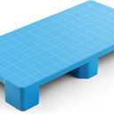 Vercraft 1 Pcs Plastic Pallet for Basement Storage Easy Stack Lightweight Floor Pallet Display Flooring Room Supermarket Christmas, Support up to 2000 Lbs (40'' L X 20'' W X 5.5'' H,Blue)