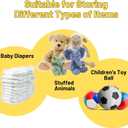 Stuffed Animal Storage Net for Kids, Bedside Toy Organizer Net - Neatly Store Your Stuffed Animals, Cotton Bedside Stuffed Animal Storage Net with Tether, Stretches up to 35 Inches, Beige