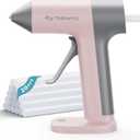 Tilswall Cordless Hot Glue Gun, 30s Fast Preheating with 2Ah Built-in Battery, Hot Melt Glue Gun with 20pcs Premius Glue Sticks, Smart Power-Off, USB-C Inputs Suitable for DIY Craft, Home Repaire, Pink