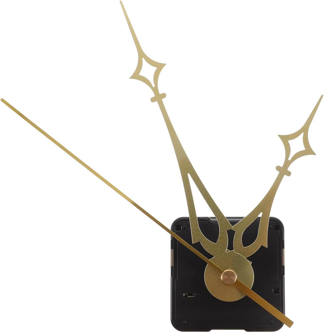 Quartz Clock Movement Replacement, Battery Operated Clock Movement Parts with Gold Clock Hands, Wall Clock Mechanism Replacement DIY Clock Making Kit (Powered by AA Batteries, not Included)