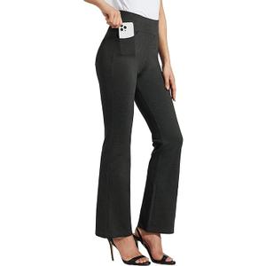 Willit Women's Yoga Dress Pants Bootcut Stretch Work Slacks Office Pants 4 Pockets 28"/29"/30"/31"/33", Size L