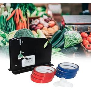 Steel Tape Bag Sealer with Bag Trimmer, 6 Rolls of Tape Bag, Bag Sealing Taper Dispenser for Ground Meat, Ground Meat Packaging System, Heavy Duty Tape Bag Sealer Machine for Fruit, Greens, Bread