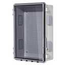 ABS Electrical Junction Box, Ventilated Design, Cable Grommets, IP65 Waterproof Enclosure, Indoor/Outdoor Use with Mounting Panel. (Clear Cover, 15.7"x11.8"x7.1")