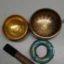 2-Pack Tibetan Singing Bowls Set - 100% Handmade in Nepal, Sound Bowl Meditation Set for Yoga, Chakra Healing, Meditation Gifts, Unique Gifts for Women (Blue, 3.15 + 4 inch)