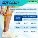 CHARMKING Calf Compression Sleeve for Women & Men Circulation (3 Pairs) 15-20 mmHg is Best Athletic for Running, Flight Travel, Support, Cycling, Pregnant - Boost Performance (XX-Large, 02 Beige/Beige/Beige)
