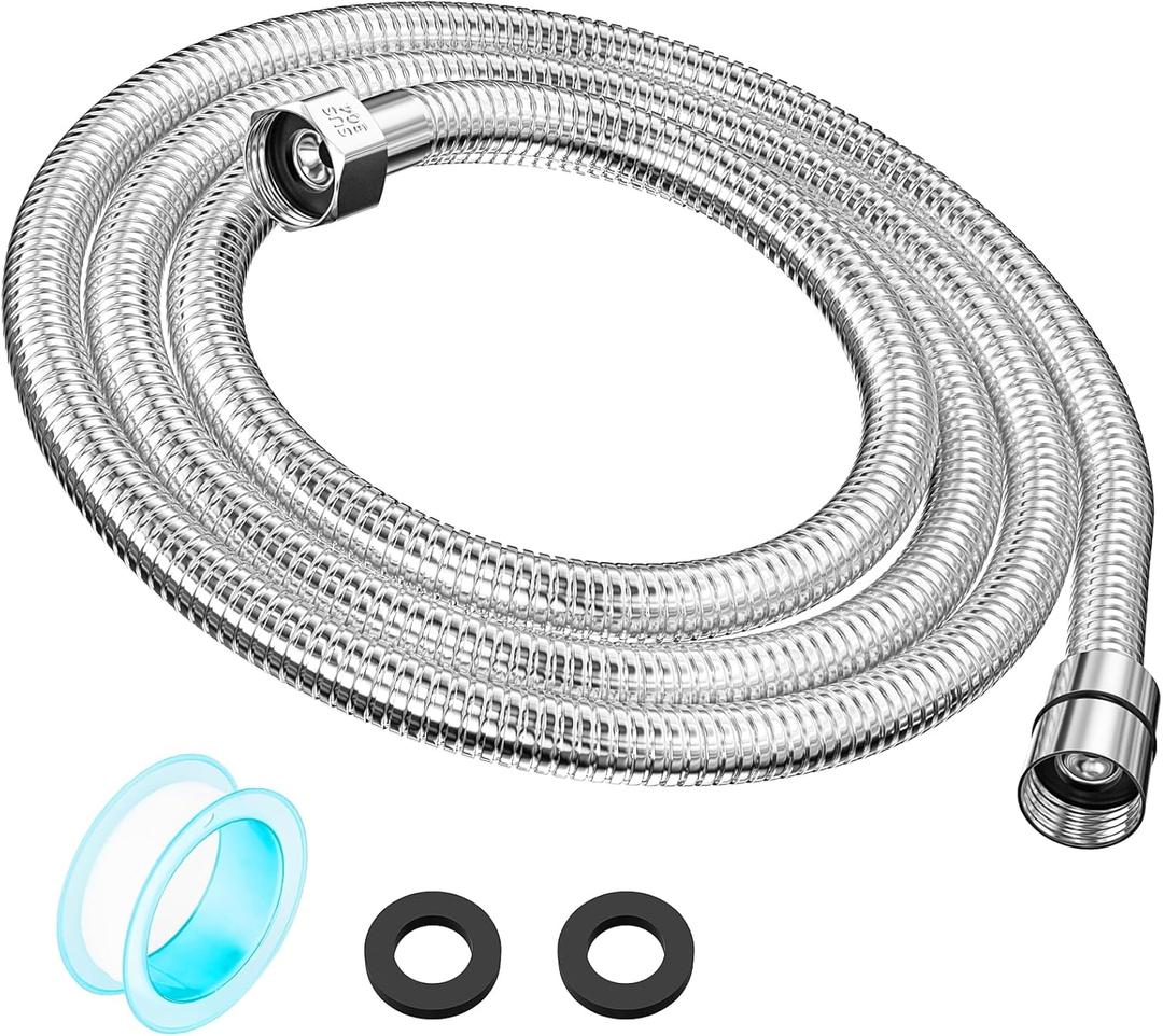 79" Shower Hose, Extra Long 304 Stainless Steel Handheld Shower Head Hose Extension/Replacement, Flexible & Durable, G1/2 Universal Insert & Nut 