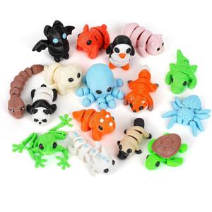 3D Printed Mini Animals,Articulated Flexible Fidget Toy,Tiny Animals Figurines Exquisite Cute Pet Toy.Kindergarten Graduation Gifts (16pc)
