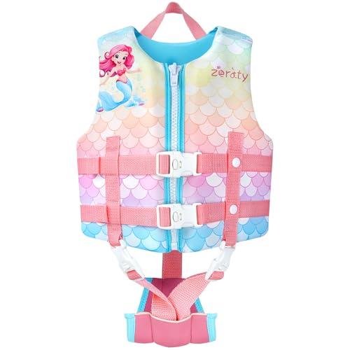 Zeraty Toddler Swim Vest Neoprene Kids Float Jacket Swimming Aid for Children Girls and Boys with Dual Adjustable Safety Straps, XL (35-40kg)