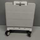 Folding Portable Shopping Cart, Lightweight Plastic Hand Pull Cart with Universal Wheels, Collapsible Utility Trolley for Grocery, Shopping & Daily Storage (Off White)