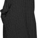 Caracilia Womens Long Cardigan Sweaters 2025 Fall Open Front Coat Long Sleeve Cable Knit Maxi Outerwear Trendy Jacket Clothes (Black, L)