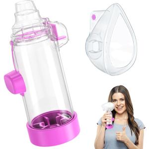Soft Silicone Inhaler Spacers for Adults and Kids - Fun and Colorful Nessi OTC Spacer (Adult-Purple)