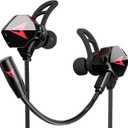 Battle Buds Pro in-Ear Gaming Headset with Dual Microphone, Mute and Volume Control, Wired Earphones for Mobile Gaming, Nintendo Switch, Xbox One, PS, PC (New-Black)