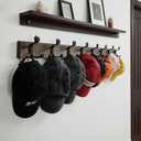 WEBI Coat Rack Wall Mount,43" Solid Wood Coat Hooks Wall Mounted Coat Hanger,16" Hole to Hole,Heavy Duty Hook Rack Rail,8 Triple Hooks for Hanging Coats,Jacket,Clothes,Hat,Backpack,Weathered Brown