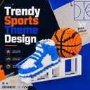 Basketball Shoe & Ball Building Blocks, 2730 PCS Mini Micro Bricks with Display Stand, Gift for Basketball Lovers
