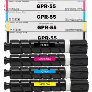 GPR55 GPR-55 High Yield Toner Cartridges Compatible with Canon | GPR55 GPR-55 Replacement for Canon imagerunner advance C5535i C5540i C5550i C5560i Printers.Black Cyan Magenta Yellow