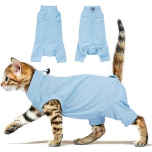 Cat Recovery Suit with Hind Legs, Breathable Onesie After Surgery Female for Abdominal Wounds or Skin Diseases, Anti-Licking Full Body Pet Surgical Pajamas, E-Collar Alternative Wear