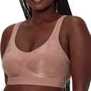 Bali Women's Comfort Revolution Wireless Bra, ComfortFlex Fit Full-Coverage Bra, DF3488 (Large, Smokey Purple Mauve Tropic)