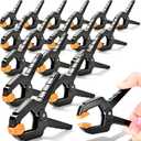 18Pack Spring Clamps, Heavy Duty Clips with Jaw Pads for Woodworking, Balloon Arch Backdrop Stand Clips, 3.5inch Plastic Small Spring Clamps for Photography Backdrops Holder, Crafts, Fabric Backdrop