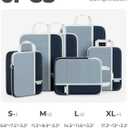Percover Compression Packing Cubes 6-Piece Set, Packing Cubes Compression for Travel with Multi-Size Organization, Travel Organizer for Carry On & Checked Luggage, Navy Blue