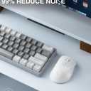 SOLAKAKA SM66 White Silent Wireless Mouse, Dual Mode(BT/2.4G) Computer Mouse for Laptop/PC/Mac