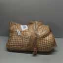 Nayoroom Brown Gingham Comforter Set Full Size Tan Plaid Checkered Comforter 3 Pieces Soft Lightweight Grid Farmhouse Dorm Bedding Set for All Seasons, 03 - Brown Gingham