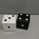 Jumbo Dice Decor, Set of 2, Natural Wood Decorations with Black and White Colors, Trendy Home Interior Centerpieces for Tables, Mantles, and Shelves