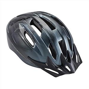 Schwinn Intercept Helmet for Adults, Black, Size 58 - 62 cm for Riders Ages 14+, Lightweight Microshell, Adjustable Dial and Straps, Interior Padding, 10 Air Vents, Removable Visor, Adult Bike Helmet