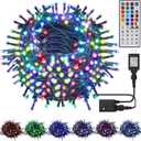 LJLNION 98.5ft Christmas Lights Color Changing with Remote, 300 LED RGB Fairy String Lights Halloween Decorative Lights, 8 Lighting Modes & Timer, Plug in Indoor Outdoor Xmas Wedding Party Decor (RGB (Red, Green, Blue))