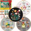 Meyocky Embroidery Kit for Beginners, 4 Pack Starter Embroidery Kits for Adults Learn 31 Stitches, Beginner Embroider Practice Stitches Kit,DIY Hand Craft Needlework Gift for Women (Multicolor)